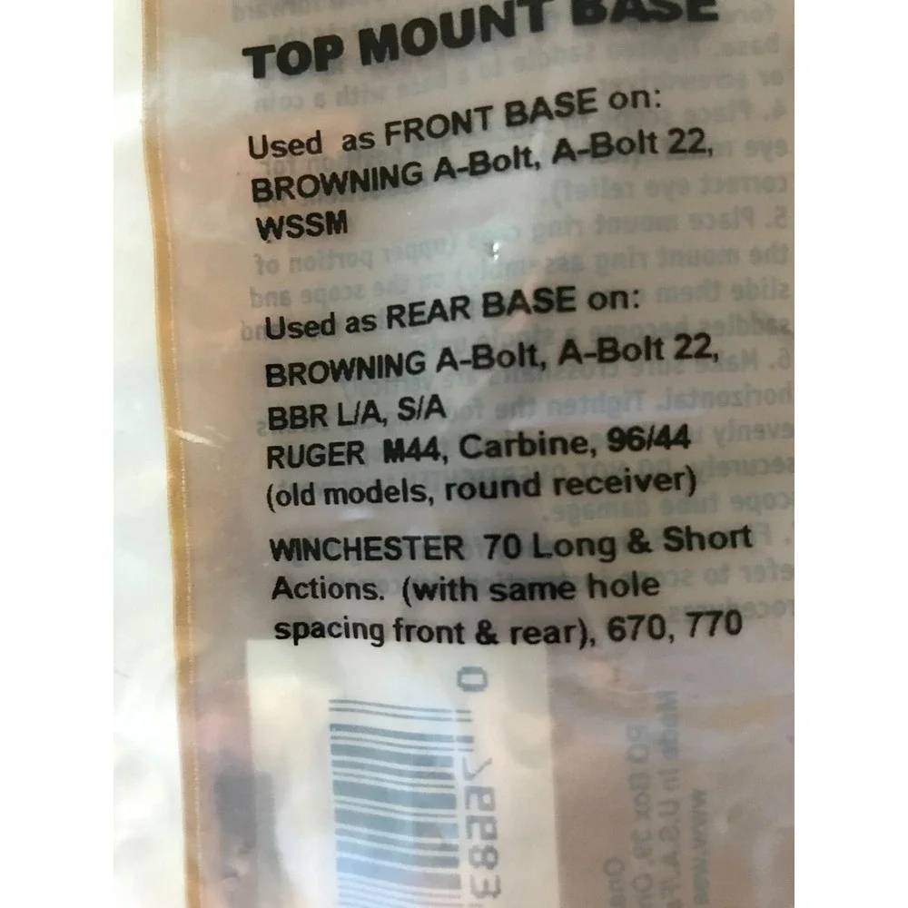 Weaver 47 48047 Gloss top mount base with screws